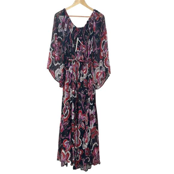 By Anthropologie Sweeping Off-The-Shoulder Maxi Dress Size XL Floral Flowy - Picture 4 of 16
